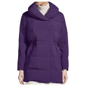 Land's End Coat Women's 1X 16W 18W Purple Quilted Down Puffer Warm Insulated